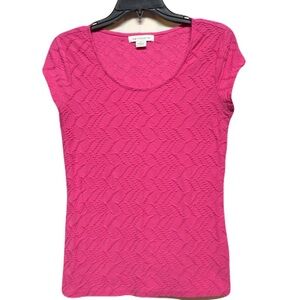 Liz Claiborne Pink Fitted Blouse with Short Sleeves
